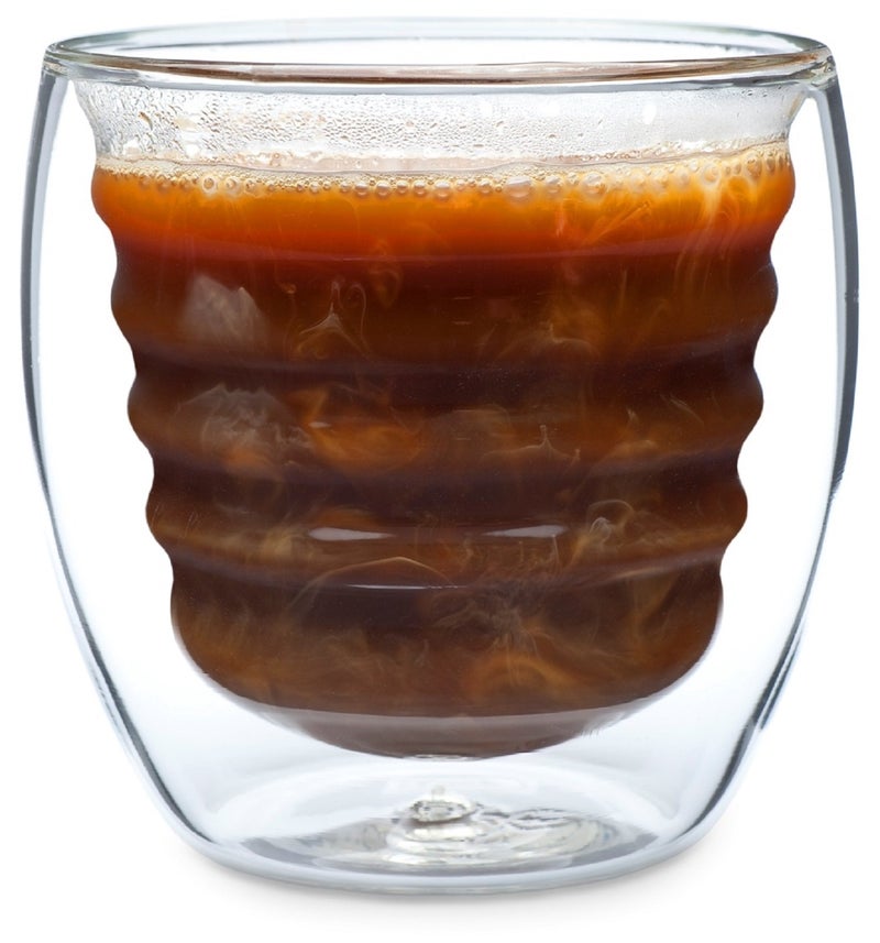 Ozeri Curva Artisan Series Double Wall Beverage Glasses and Tumblers â€“ Set of 4 Unique 8 oz Thermo Insulated Drinking Glasses - Image 5